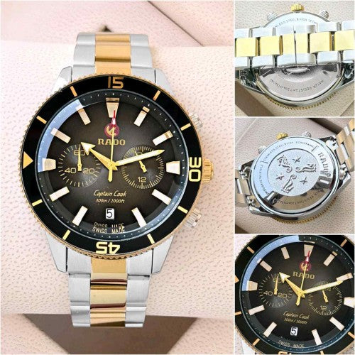 RADO_ CAPTAIN COOK TOW TONE BLACK DIAL F199