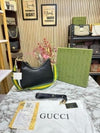 GUCC_I ATTACHE LEATHER LARGE SHOULDER BAG WITH SLIGHTLY DAMAGE BOX AND DUST BAG (BLACK) (SLIGHTLY DAMAGE PIECE) NO RETURN