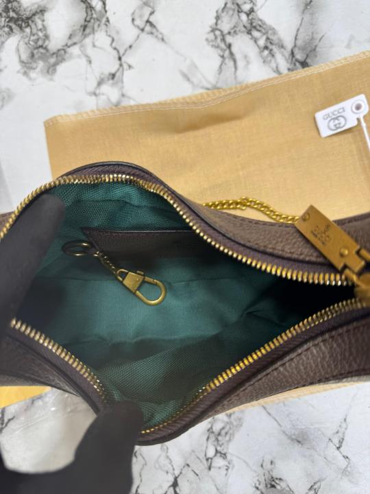 Gucc_i GG Ophidia Supreme Canvas Half Moon Shoulder Satchel Bag (838463)