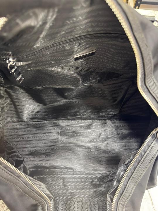 Prad_a Re-Nylon Saffiano Weekender Travel Duffle Bag (5569)