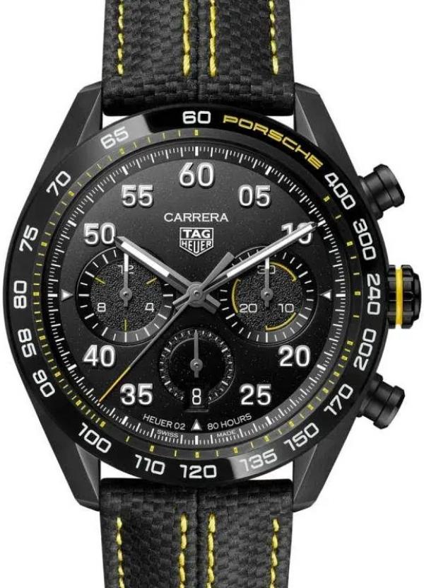 Tag heue_r carrera porsche chronograph stainless steelceramic 44mm black dial hvy 15