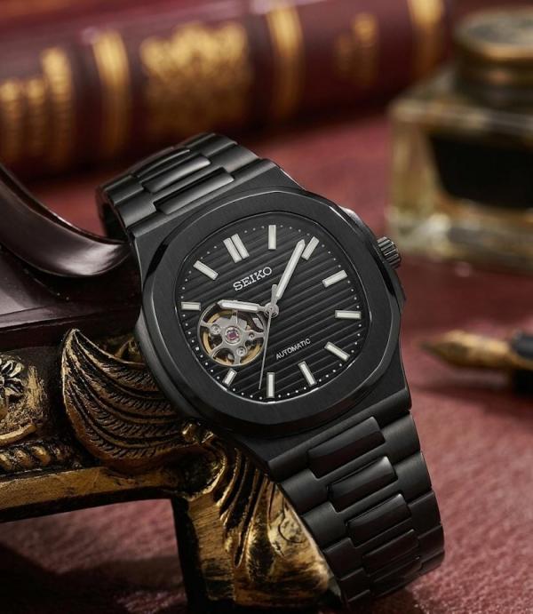 Seik_o Mod Nautilus Phantom Open Heart Automatic Black