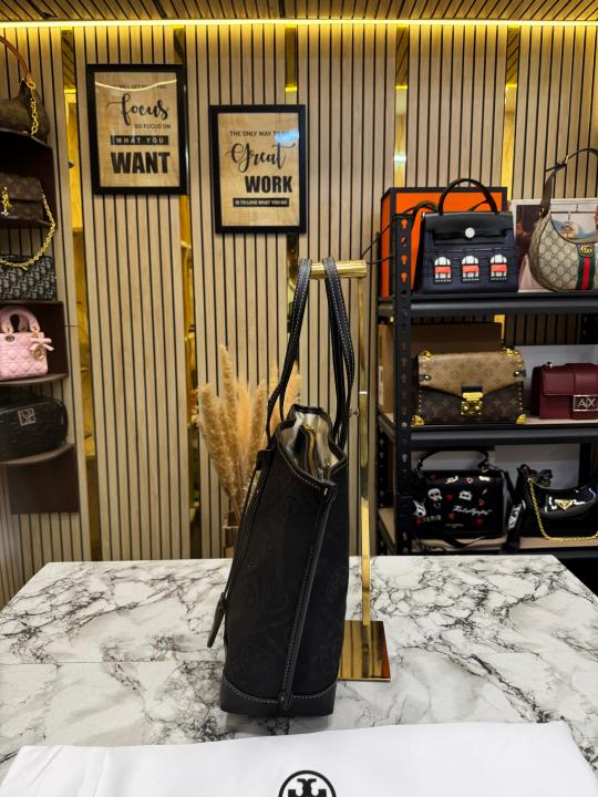 Tory_Burch T Monogram Canvas Tote Bag (Brown)