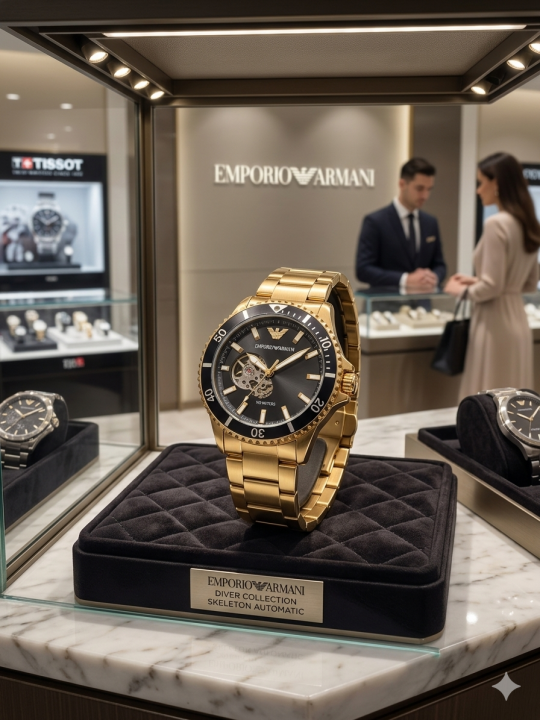 Emporio Arma_i Automatic back open Gold black 117