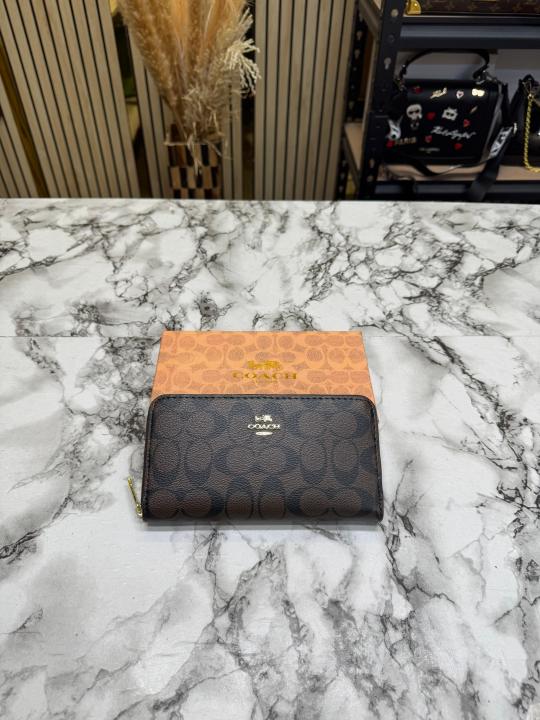 Coac_h Monogram PVC Leather Long Wallet (60017-Coffee)