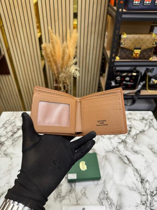 Goyar_d Signature Chevron Compact Wallet With Box And Dust Bag (Brown)