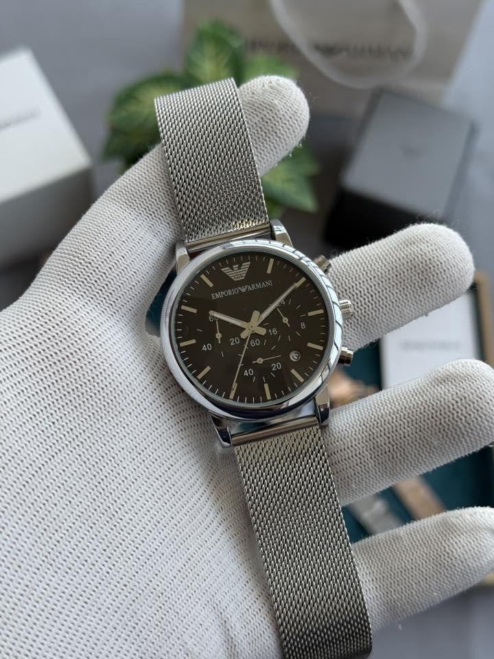 Emporio Arma_i Premium All Chronograph Working Black Silver W380