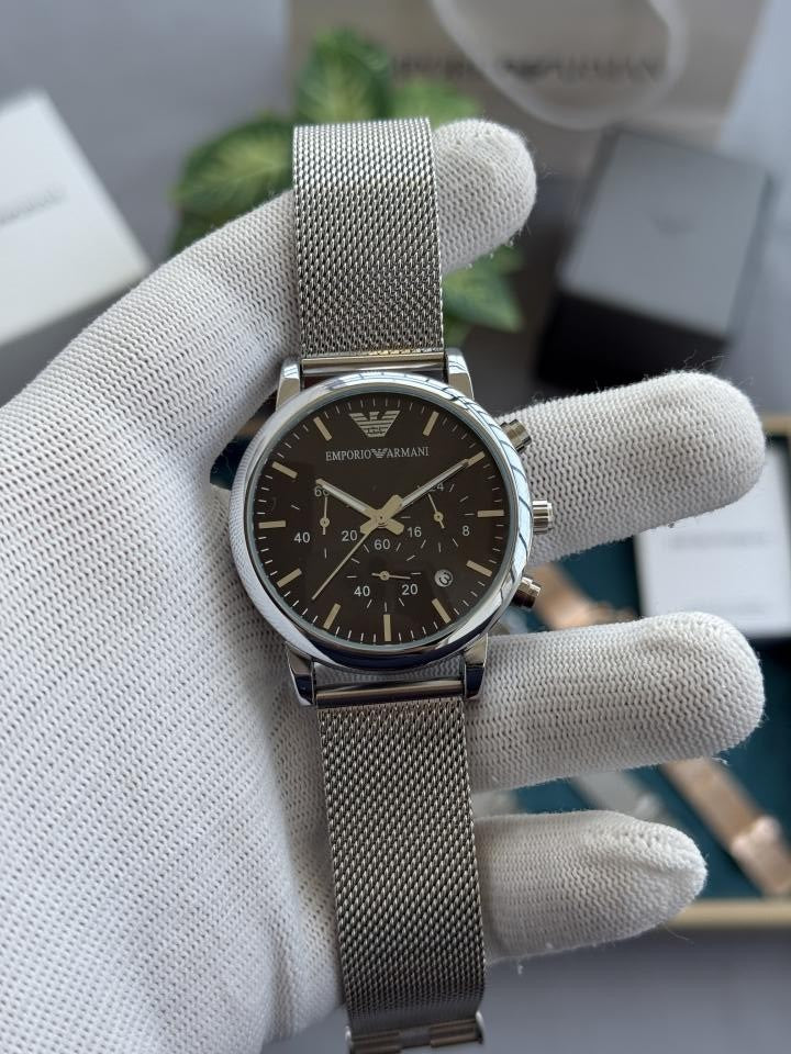 Emporio Arma_i Premium All Chronograph Working Black Silver W380