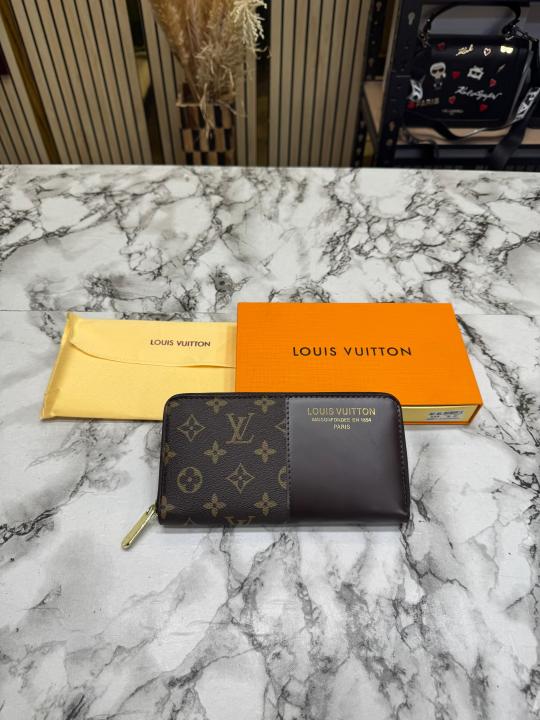 Loui_s Vuitton Monogram Canvas Zip Around Wallet With Box (Brown-60017)