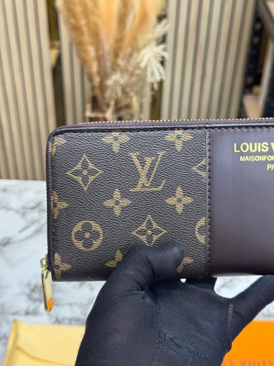 Loui_s Vuitton Monogram Canvas Zip Around Wallet With Box (Brown-60017)