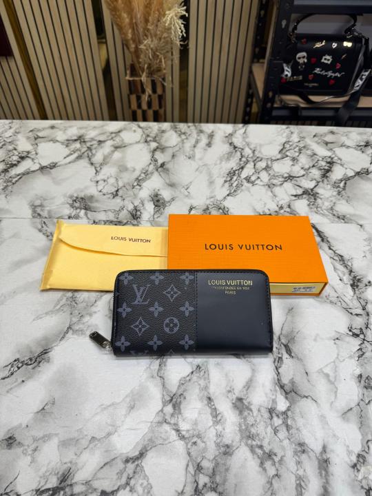Loui_s Vuitton Monogram Canvas Zip Around Wallet With Box (Black-60017)