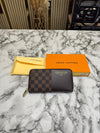 Loui_s Vuitton Damier Canvas Zip Around Wallet With Box (Brown-60017)