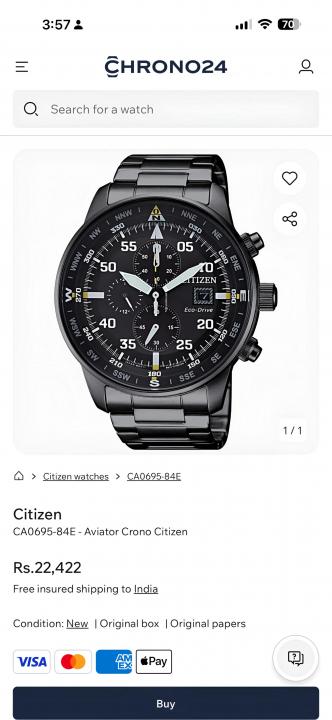 Citizen Eco Drive Chronograph ( All Working ) Fix
