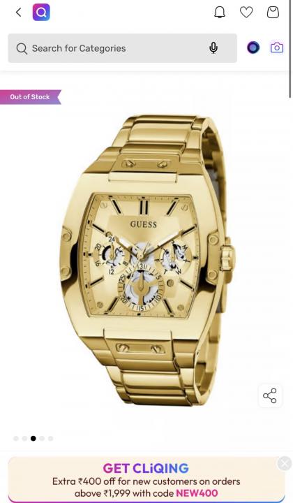 Guess Rectangle Analog Mens watch
