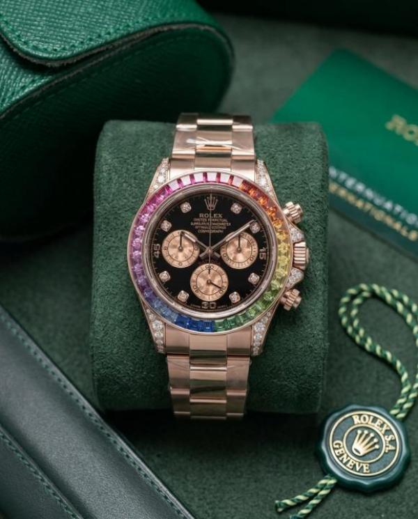 Role_x Oyster Perpetual Rainbow Rose Gold