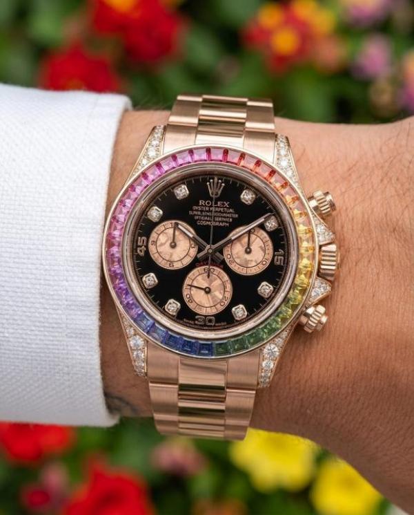 Role_x Oyster Perpetual Rainbow Rose Gold