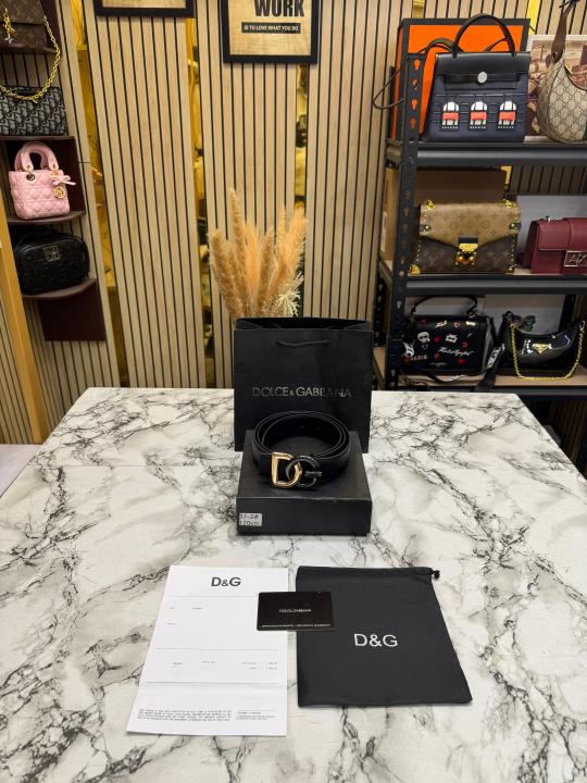 Dolc_e & Gabbana Signature DG Buckle Formal Belt With Box Including Carry Bag (37-2)
