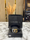 Dolc_e & Gabbana Signature DG Buckle Formal Belt With Box Including Carry Bag (Black-37-4)