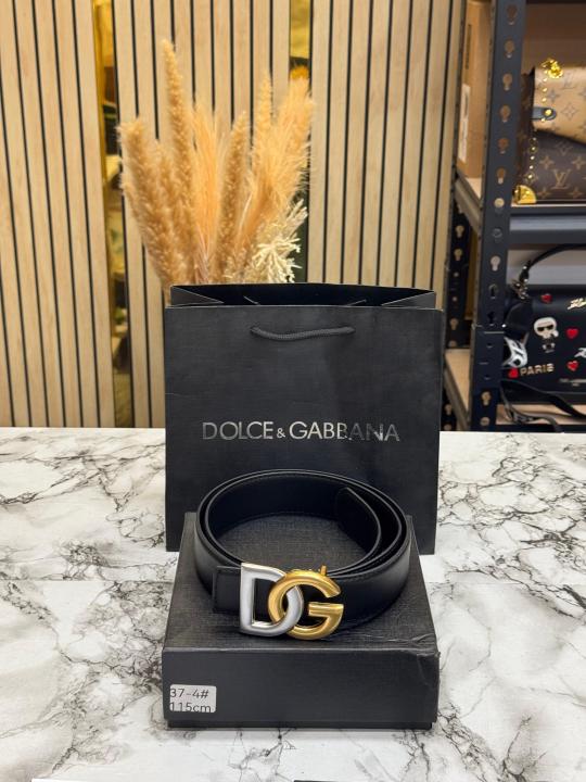 Dolc_e & Gabbana Signature DG Buckle Formal Belt With Box Including Carry Bag (Black-37-4)