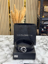 Dolc_e & Gabbana Signature DG Buckle Formal Belt With Box Including Carry Bag (Black-37-1)