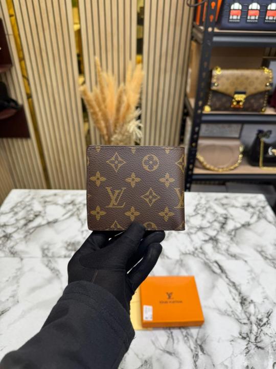 Loui_s Vuitton Lv Logo Brown Monogram Wallet With Box (60223)