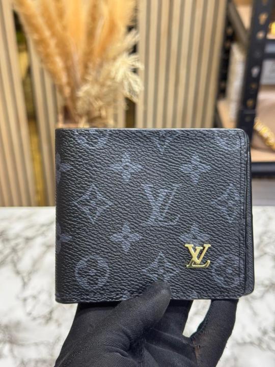 Loui_s Vuitton Lv Logo Black Monogram Wallet With Box (60223)