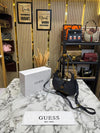 Guess Signature Crescent Hobo Shoulder Bag With Gold Chain (Grey)