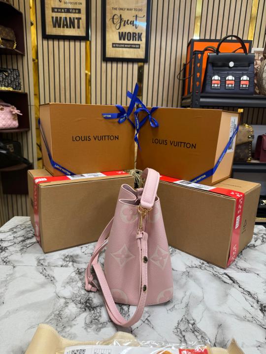 Loui_s Vuitton NeoNoe BB Giant Monogram Leather Bucket Bag (Pink) (M24248)