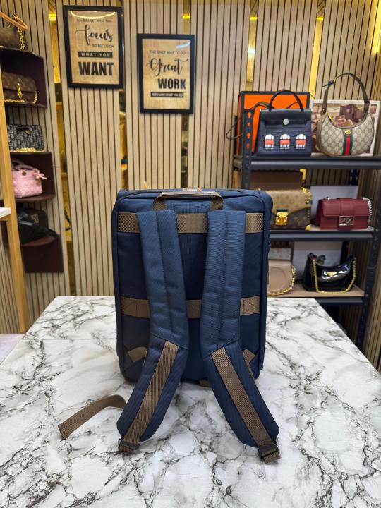 TUMI Alpha Bravo Navigation Roll-Top Backpack With Leather Trim (Navy) (T85622)