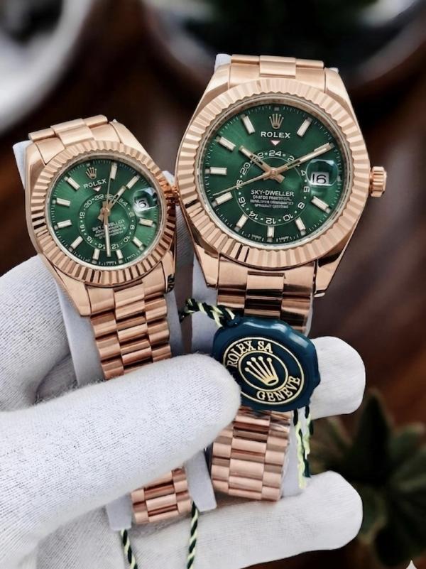 Rolex_Couple_Sky_Dweller_Rosegold_Green