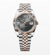 Rolex Date Just 41 Silver Rose Gold Wimbeldon Dial Semi ETA