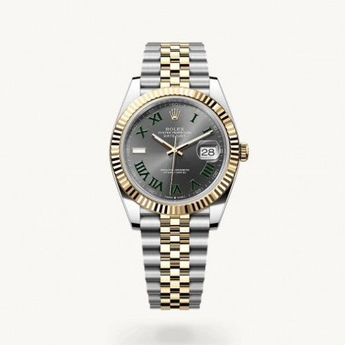 Rolex Date Just 41 Silver Gold Wimbeldon Dial Semi ETA