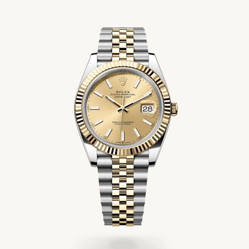 Rolex Date Just 41 Silver Gold Dial Semi ETA
