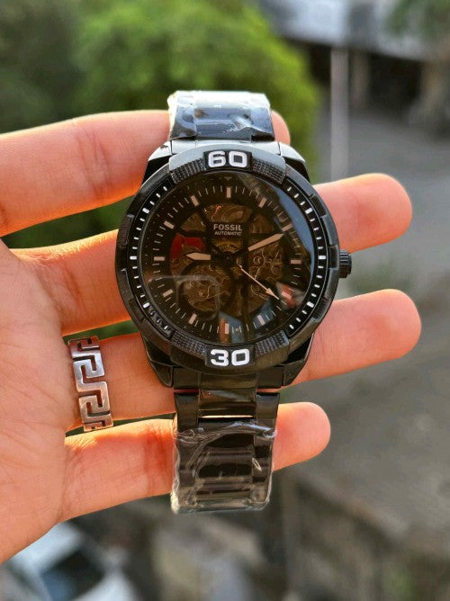 Fossil_ silver Automatic open heart F185