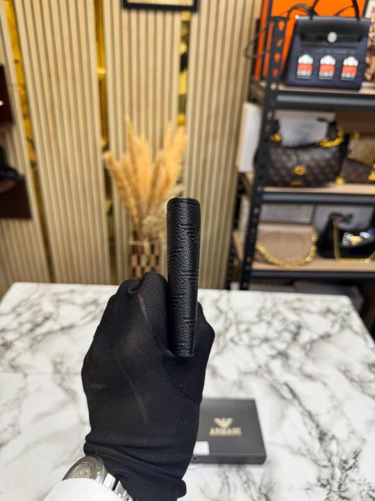 Giorgio Arma_i Embossed Leather Wallet With Box And Dust Bag (60223-Black)