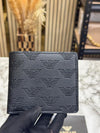 Giorgio Arma_i Embossed Leather Wallet With Box And Dust Bag (60223-Black)