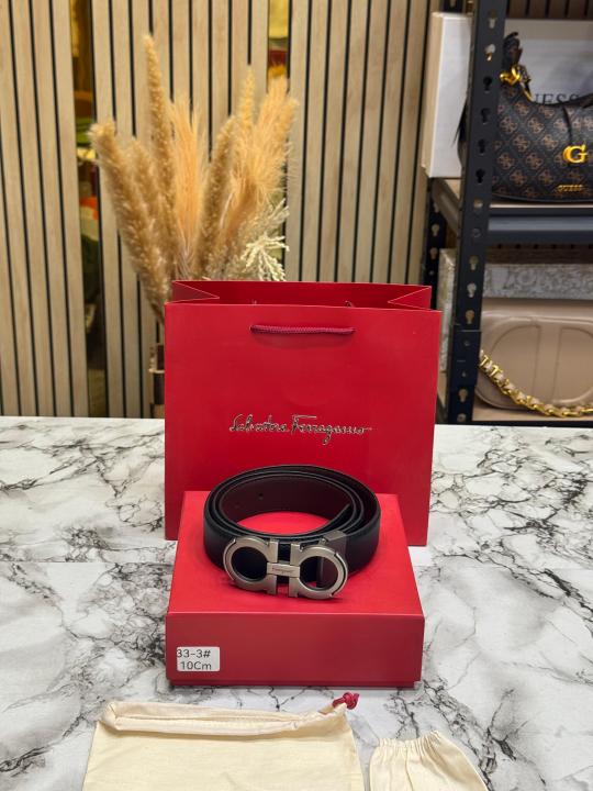 Salvatore_Ferragamo initials Buckle Leather Belt Premium Quality With Box Including Carry Bag (33-3)