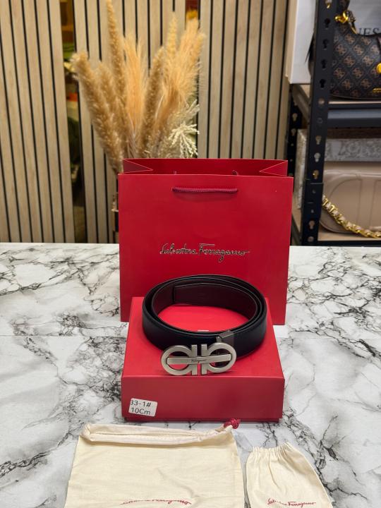 Salvatore_Ferragamo initials Buckle Leather Belt Premium Quality With Box Including Carry Bag (33-1)
