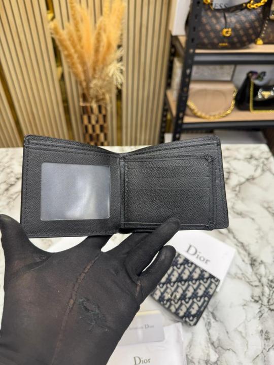Christian Dio_r Signature CD Pattern Premium Wallet With Box And Dust Bag Including Card (Charcoal Grey)(60223)