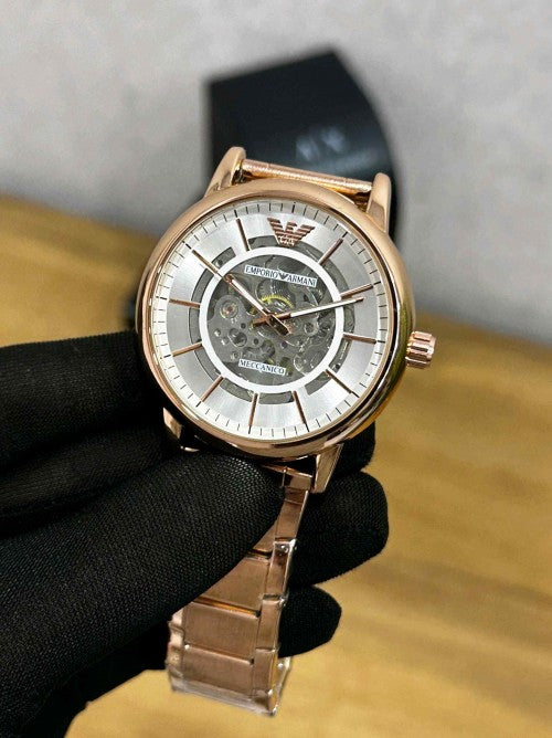 EMPORIO ARMA_MECCANICO 2 AUTOMATIC SB2361 ROSE WHITE F171
