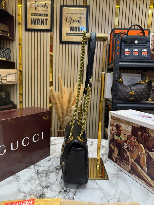 Gucc_i GG Marmont Premium Quality With Double Box And Dust Bag (Black) (446744)