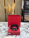 Salvator_e Ferragamo Gancini Matte Gunmetal Leather Belt (35-2)