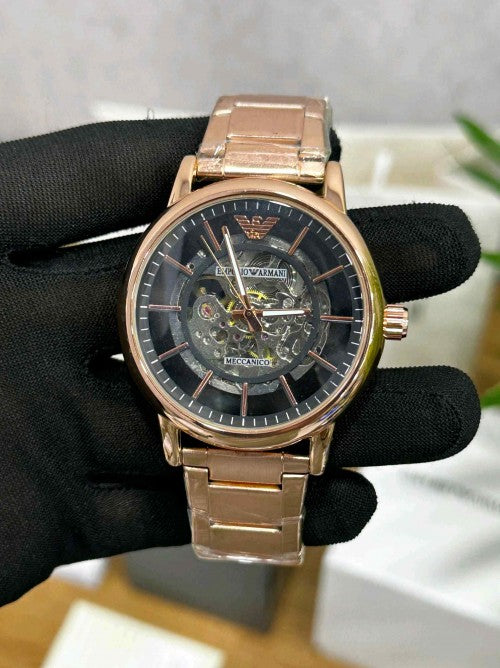 EMPORIO ARMA_MECCANICO 2 AUTOMATIC SB2361 ROSE  BLACK F168