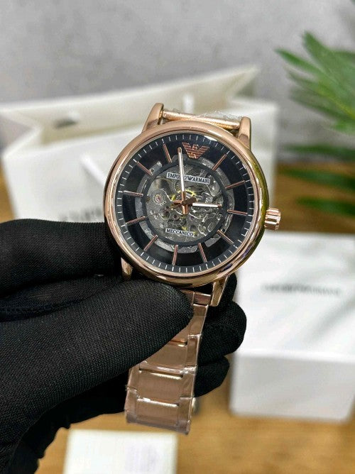 EMPORIO ARMA_MECCANICO 2 AUTOMATIC SB2361 ROSE  BLACK F168