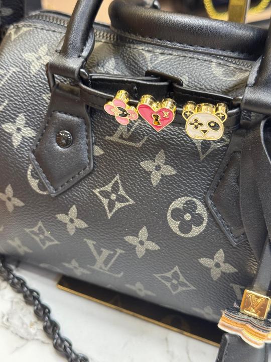 Loui_s Vuitton Monogram Eclipse Speedy Chain Bag (Black-9600)