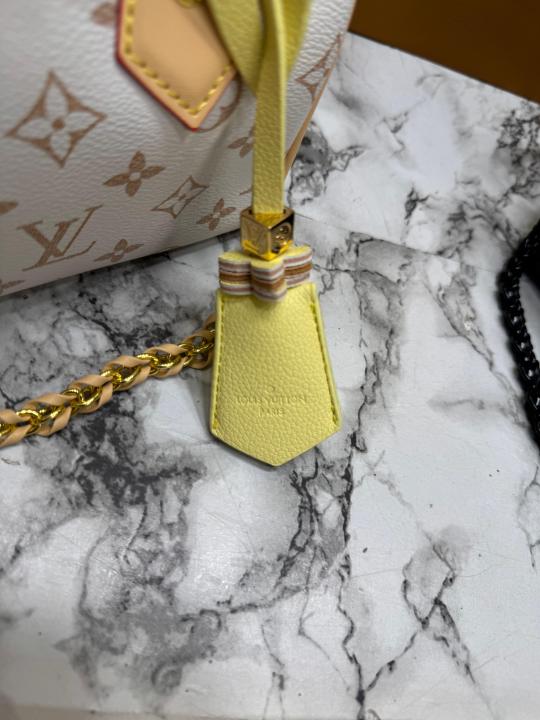Loui_s Vuitton Monogram Eclipse Speedy Chain Bag (White-9600)