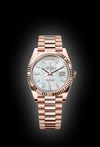 ROLE X OYSTER PERPETUAL DAY DATE  ZR ROSE WHITE MARBLE DIAL HVY 44