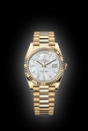 ROLE X OYSTER PERPETUAL DAY DATE ZR GOLD WHITE DIAL HVY 47