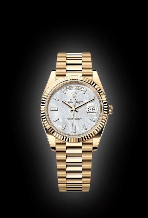 ROLE X OYSTER PERPETUAL DAY DATE ZR GOLD WHITE DIAL HVY 47