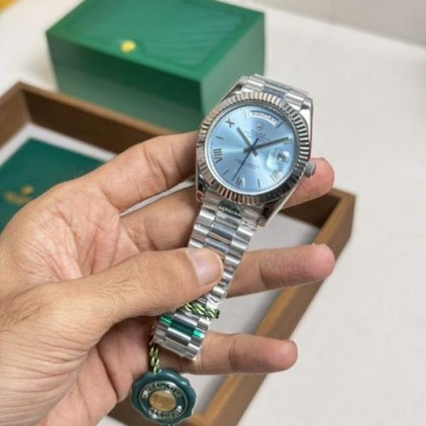 ROLE X OYSTER PERPETUAL DAY DATE SILVER TIFAANY  DIAL HVY 43
